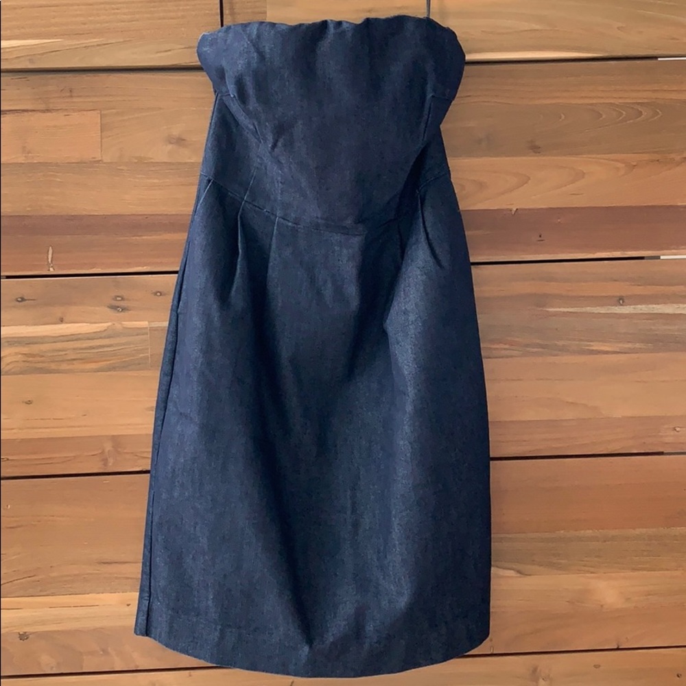 Denim strapless dress
